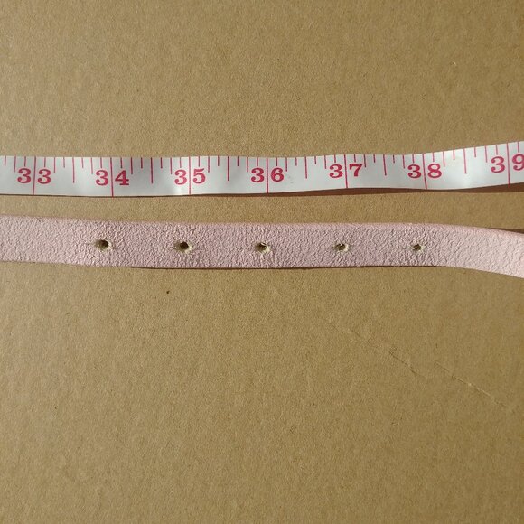 Gap real leather pale light pink narrow skinny snap post belt with bow M… - Picture 7 of 9